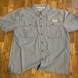 Magellan Outdoors Gray Casual Button Down Shirt Relaxed Fit
